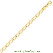 14K Gold 6mm Hand Polished Open Link Bracelet
