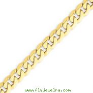 14K Gold 7.25mm Beveled Curb Chain