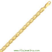 14K Gold 7mm Hand-Polished Fancy Link Bracelet