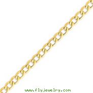 14K Gold 8.0mm Semi-Solid Curb Link Chain