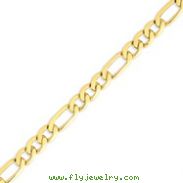 14K Gold 8.75mm Concave Open Figaro Link Bracelet