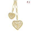 14K Gold Adjustable Heart Drop Necklace