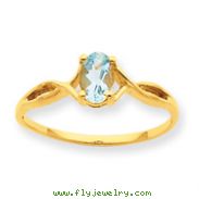 14K Gold Amethyst Aquamarine March Ring