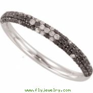 14K Gold And White Diamond Ring With Black Rhodium Plating