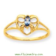 14K Gold Aquamarine March Birthstone Ring