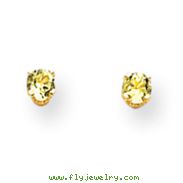 14K Gold August Peridot Post Earrings