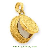 14K Gold Birthday Cake With Candle Inside Pendant