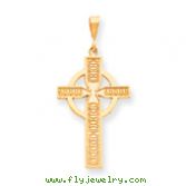 14K Gold Celtic Cross Pendant