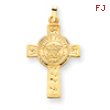 14K Gold Cross With Navy Insignia Pendant
