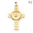 14K Gold Cross With St Anthony Medal Pendant