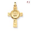 14K Gold Cross With St. Michael Medal Pendant