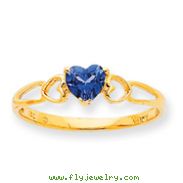14K Gold December Blue Topaz Birthstone Ring