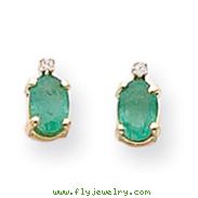 14K Gold Diamond & Emerald Birthstone Pendant