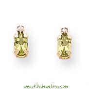 14K Gold Diamond & Peridot Birthstone Earrings