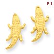 14K Gold Diamond-Cut Alligator Earrings