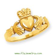 14K Gold Diamond Cut Claddagh Ring