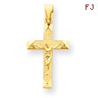 14K Gold Diamond-Cut Crucifix Pendant