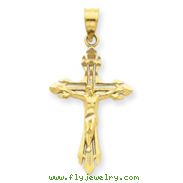 14K Gold Diamond-Cut Crucifix Pendant