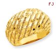 14K Gold Diamond-Cut Dome Ring