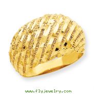 14K Gold Diamond-Cut Dome Ring