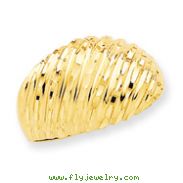 14K Gold Diamond Cut Domed Ring