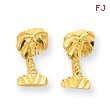 14K Gold Diamond-Cut Palm Tree Earrings