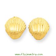 14K Gold Diamond-Cut Shell Earrings