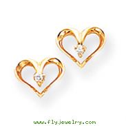 14K Gold Diamond Heart Earring