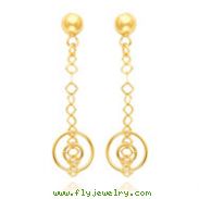 14K Gold Fancy Dangle Post Earrings