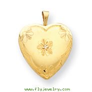 14k Gold Filled With Diamond 2-Frame Heart Locket
