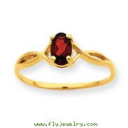 14K Gold Garnet January Birthstone Ring