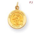 14K Gold Guardian Angel Medal Charm