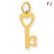 14K Gold Heart-Shaped Key & Lock Charm