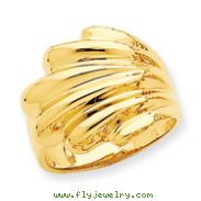 14K Gold High Polished Dome Ring