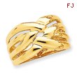 14K Gold High Polished Woven Dome Ring