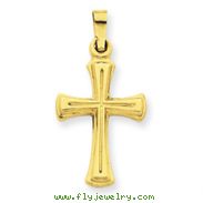 14K Gold Hollow Cross Pendant