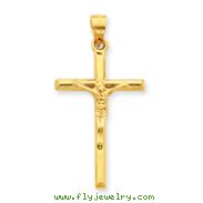 14K Gold Hollow Crucifix Pendant