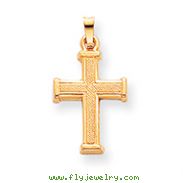 14K Gold Hollow Latin Cross Pendant