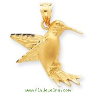 14K Gold Hummingbird Charm