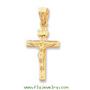 14K Gold INRI Crucifix Charm