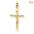 14K Gold INRI Crucifix Pendant