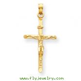 14K Gold INRI Crucifix Pendant