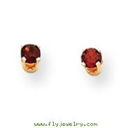14K Gold January Garnet Post Earrings