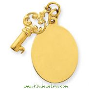 14K Gold Key & Tag Charm