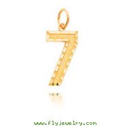 14K Gold Large Diamond-Cut Number 7 Charm