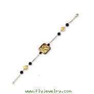 14K Gold Murano Glass Bead & Onyx Bracelet