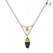 14K Gold Murano Glass Bead V Necklace