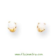 14K Gold October Opal Post Earrings