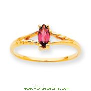 14K Gold October Pink Tourmaline Birthstone Ring