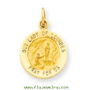 14K Gold Our Lady of Lourdes Medal Charm